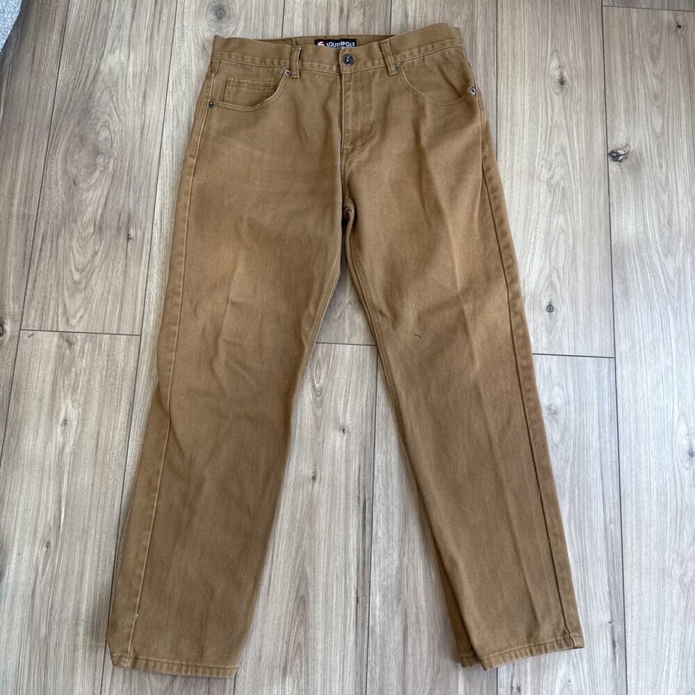 SouthPole Denim Collection Men's Straight Leg Tan Denim Jeans Size 36x32 Y2K VTG